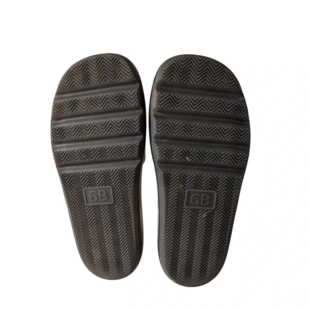 Tory Burch Bubble Jelly Slide Sandal Black‎ Womens Size 6B Double T Logo Slip On